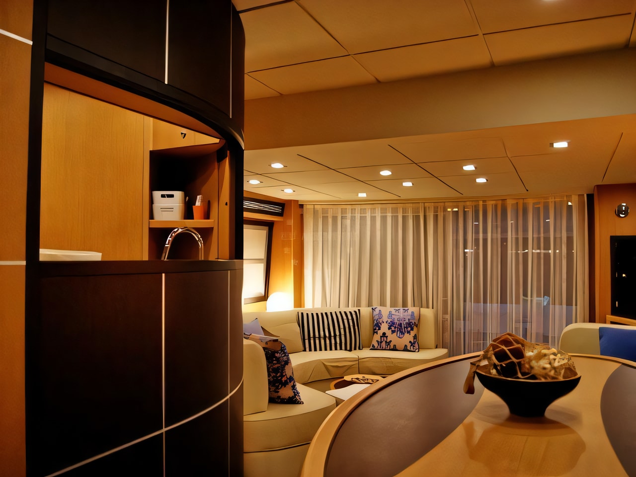 Layout of Abacus 70 motor boat with 4 cabins Croatia yacht charter