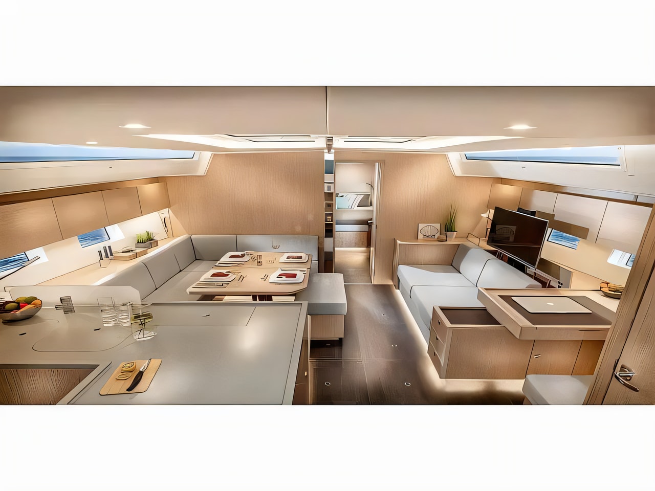 Layout of Bavaria C50 sail boat with 5 cabins Croatia yacht charter