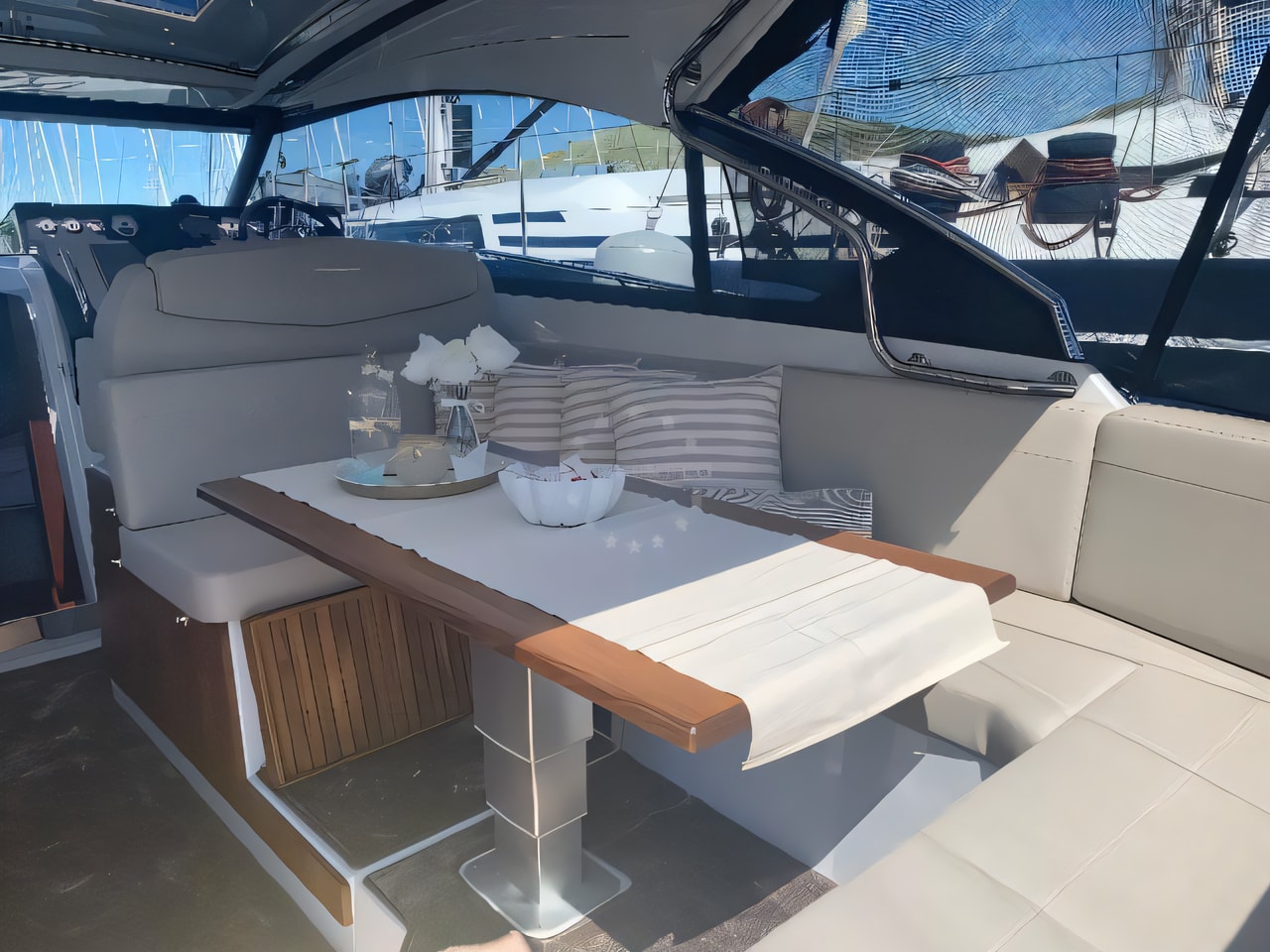 Interior of Grandezza 34 OC motor boat with 2 cabins Croatia yacht charter
