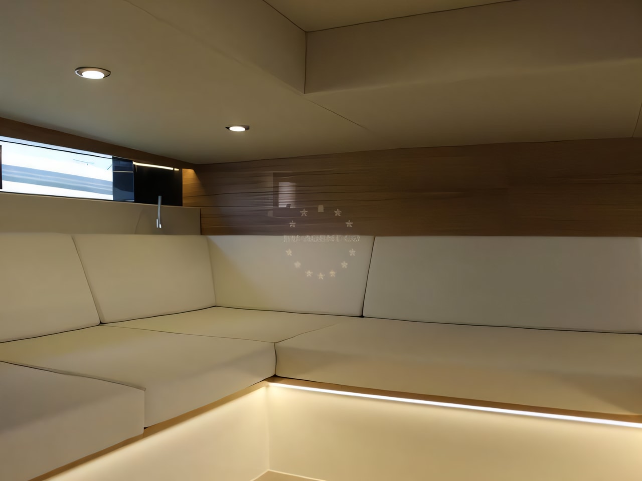 Layout of De Antonio D42 Open motor boat with 2 cabins Croatia yacht charter