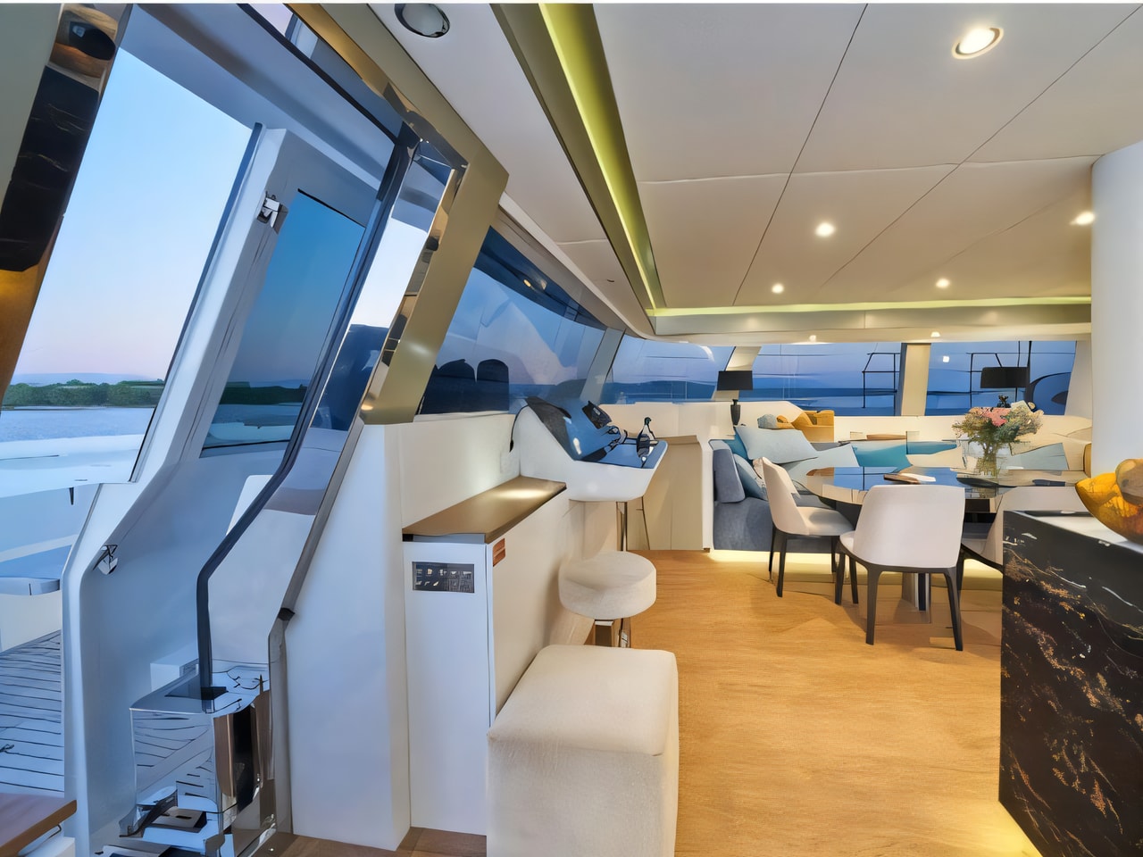 Layout of Sunreef 60 catamaran with 4 cabins Croatia yacht charter