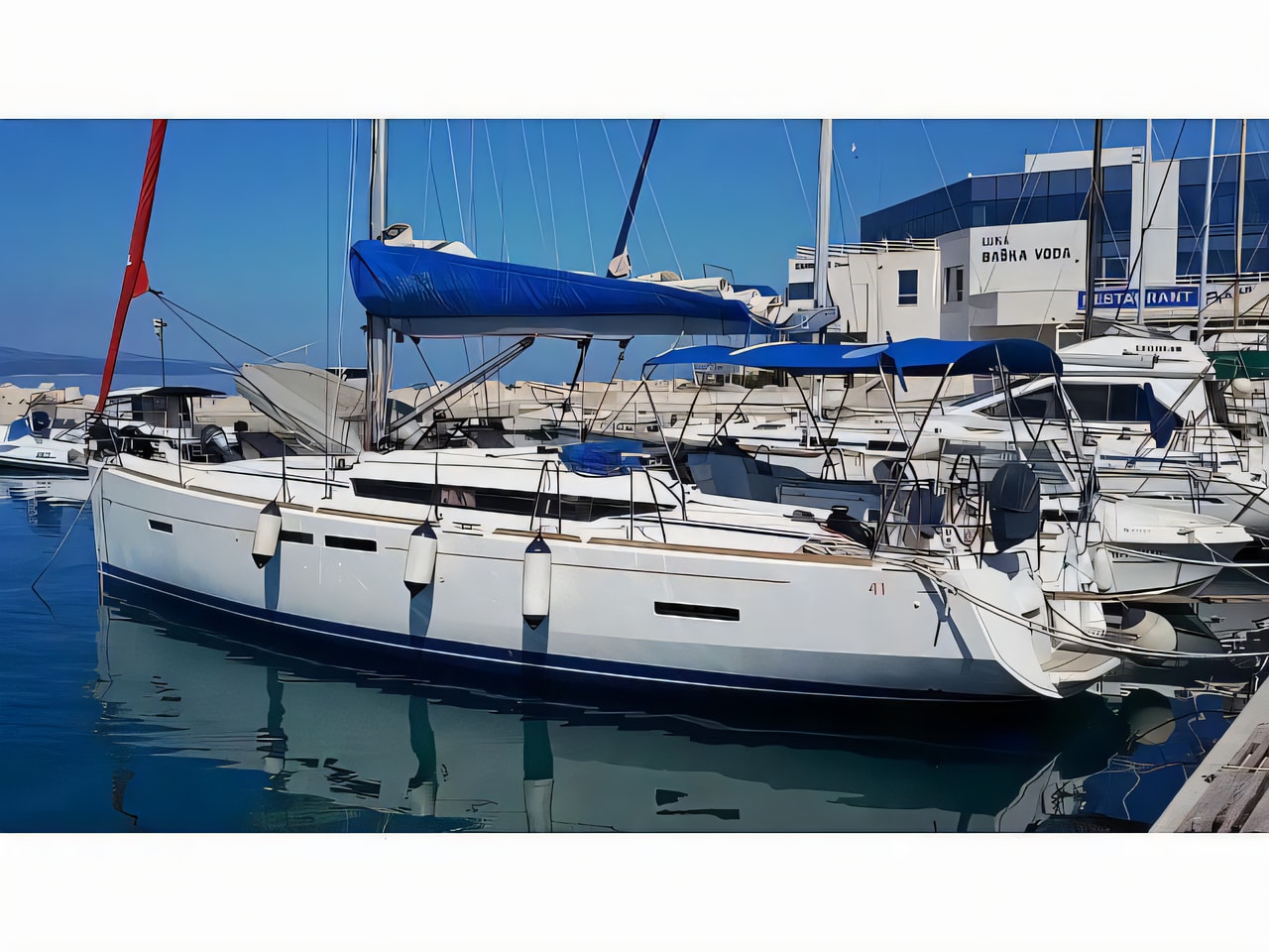 Exterior overview of Sun Odyssey 409 sail boat for charter from Baska Voda in the Split sailing area Croatia