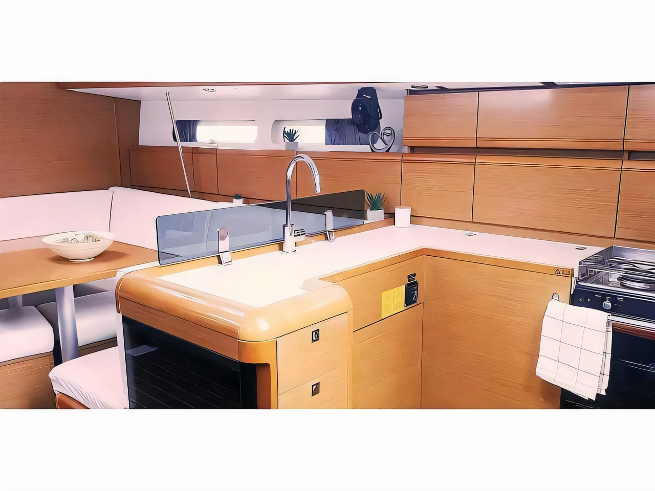 Layout of Sun Odyssey 409 sail boat with 3 cabins Croatia yacht charter