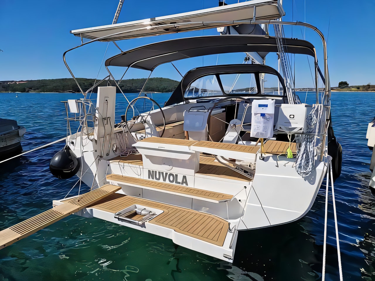 Exterior overview of Hanse 410 sail boat for charter from Dubrovnik ACI Marina in the Dubrovnik sailing area Croatia