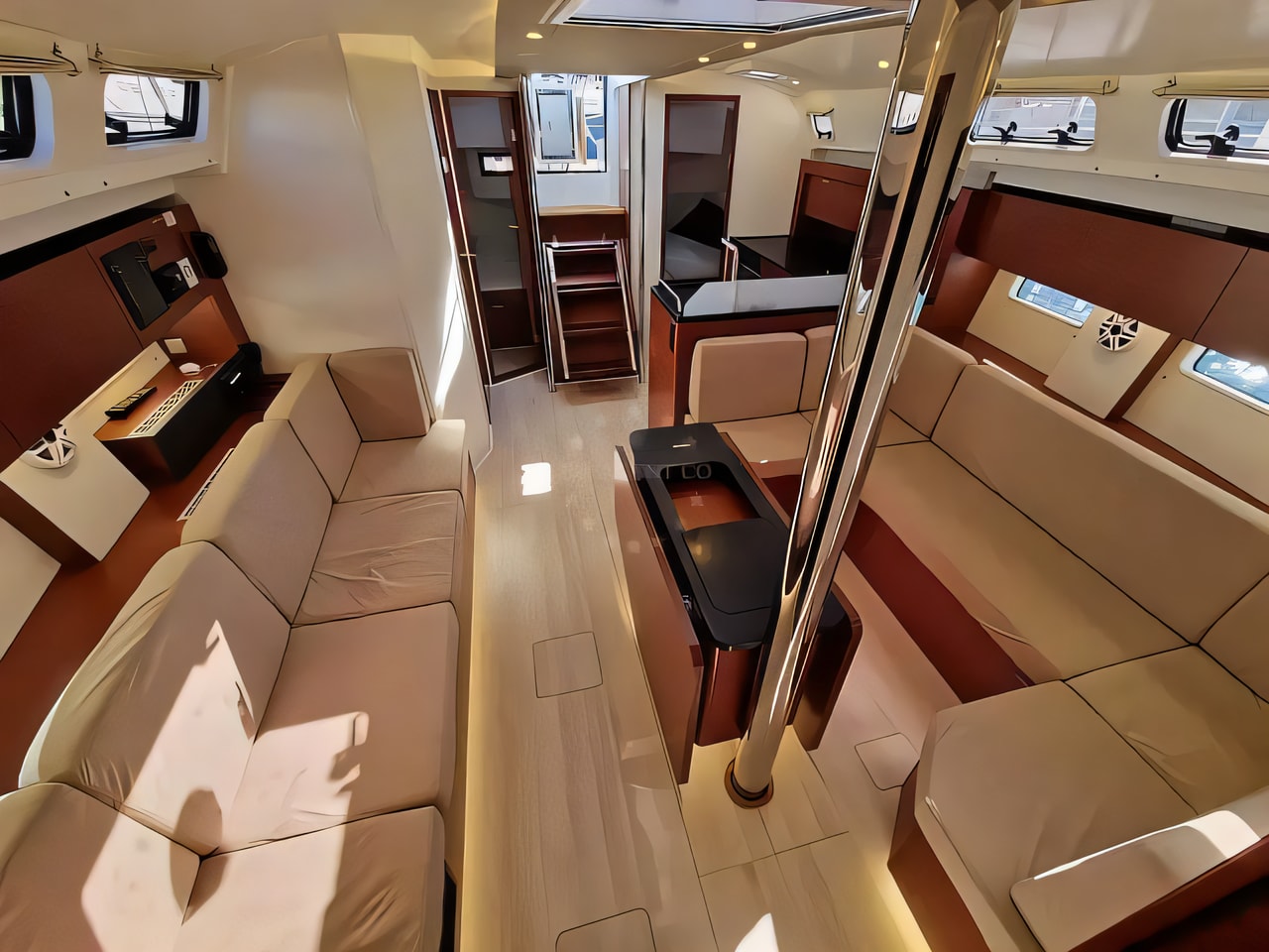 Layout of Hanse 410 sail boat with 3 cabins Croatia yacht charter