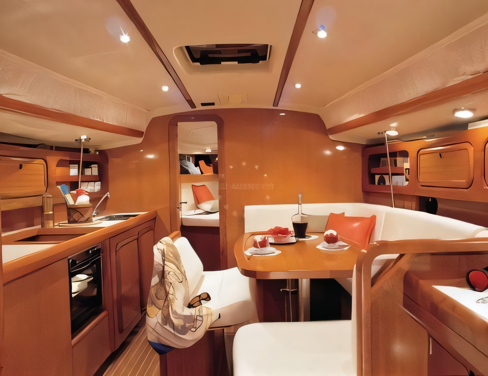 Interior of Grand Soleil 40 R sail boat with 3 cabins Croatia yacht charter