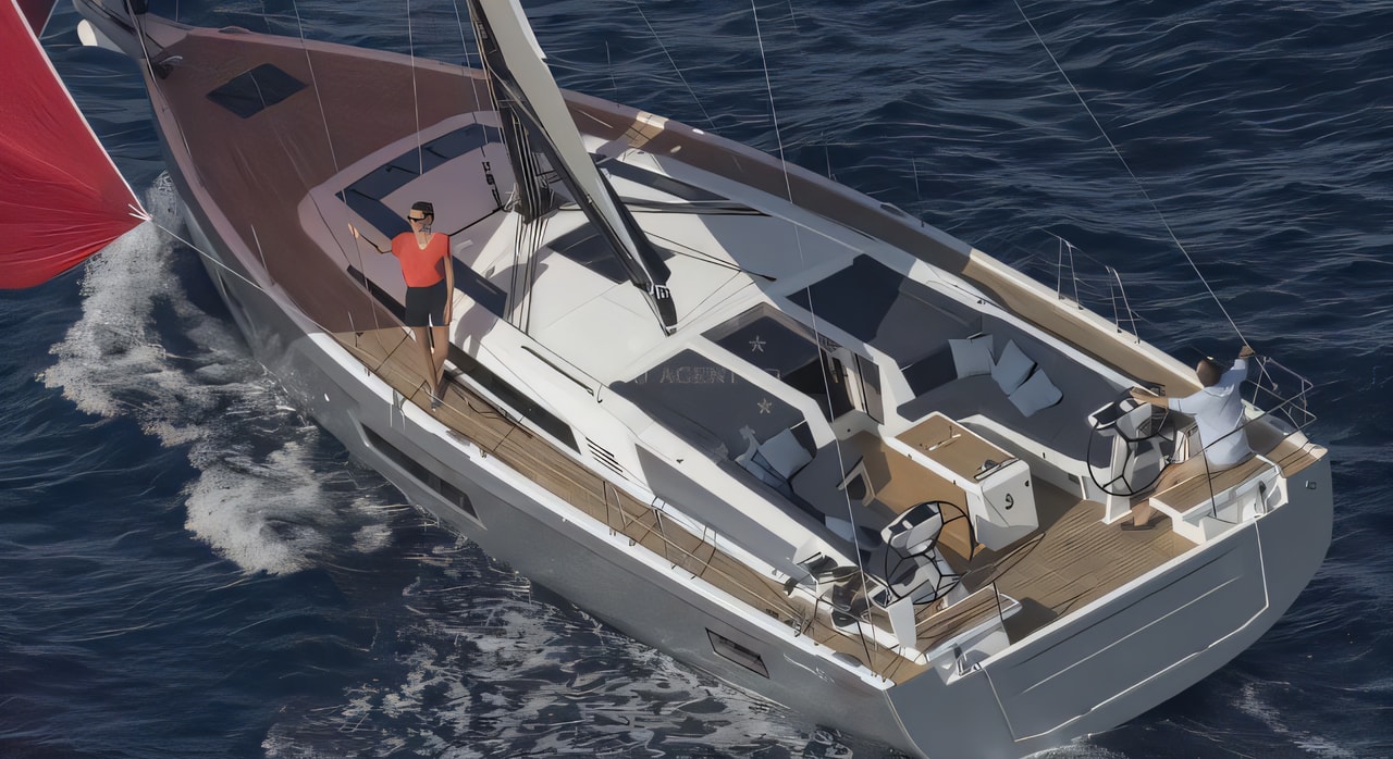 Exterior overview of Oceanis 51.1 sail boat for charter from Pula Tehnomont Marina Veruda in the Istria / Kvarner sailing area Croatia