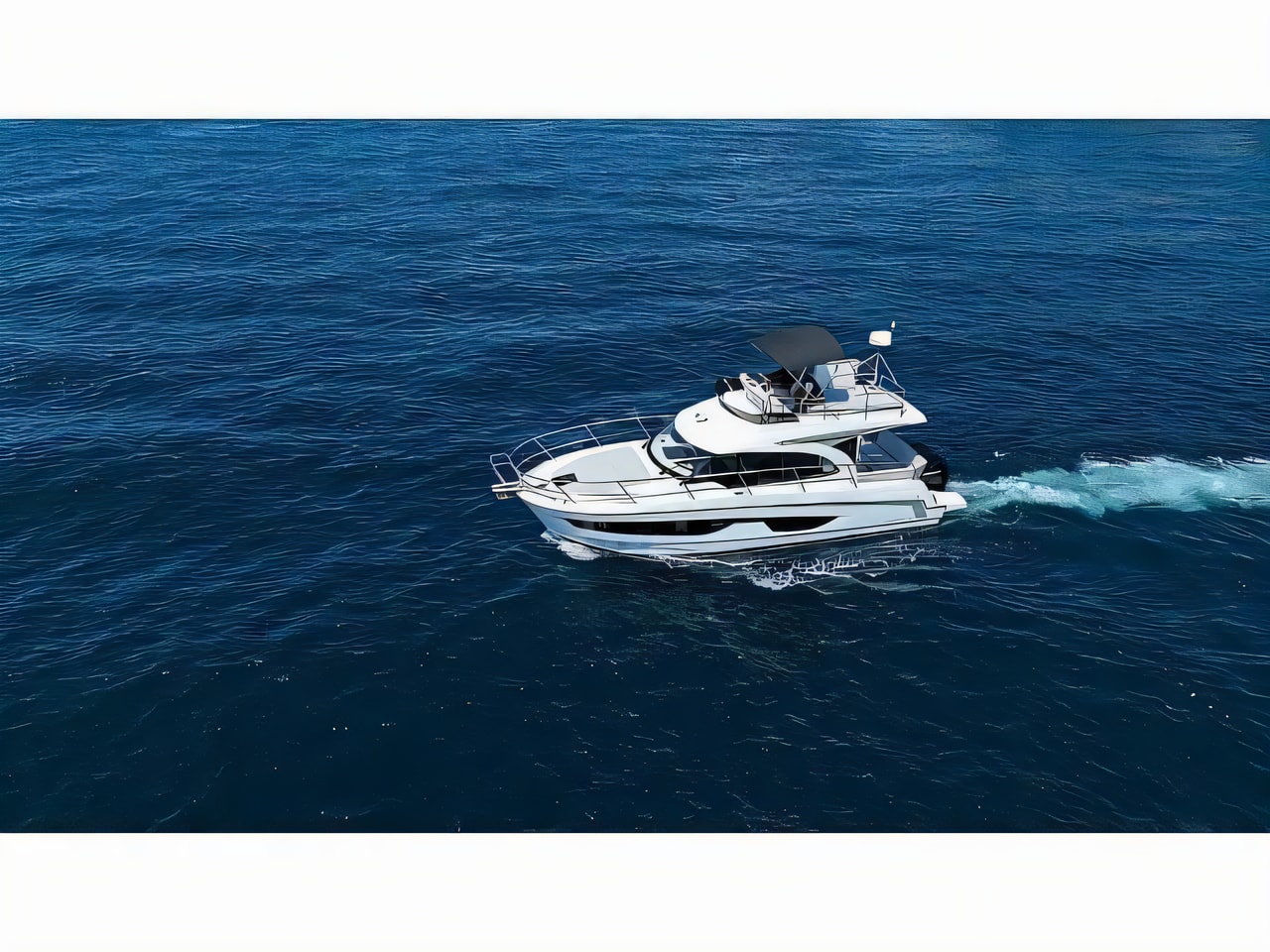 Exterior overview of Antares 11 Fly motor boat for charter from Split Marina Mornar in the Split sailing area Croatia