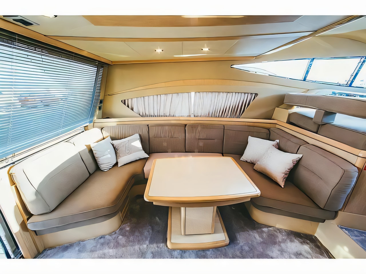 Layout of Ferretti 460 motoryacht with 3 cabins Croatia yacht charter