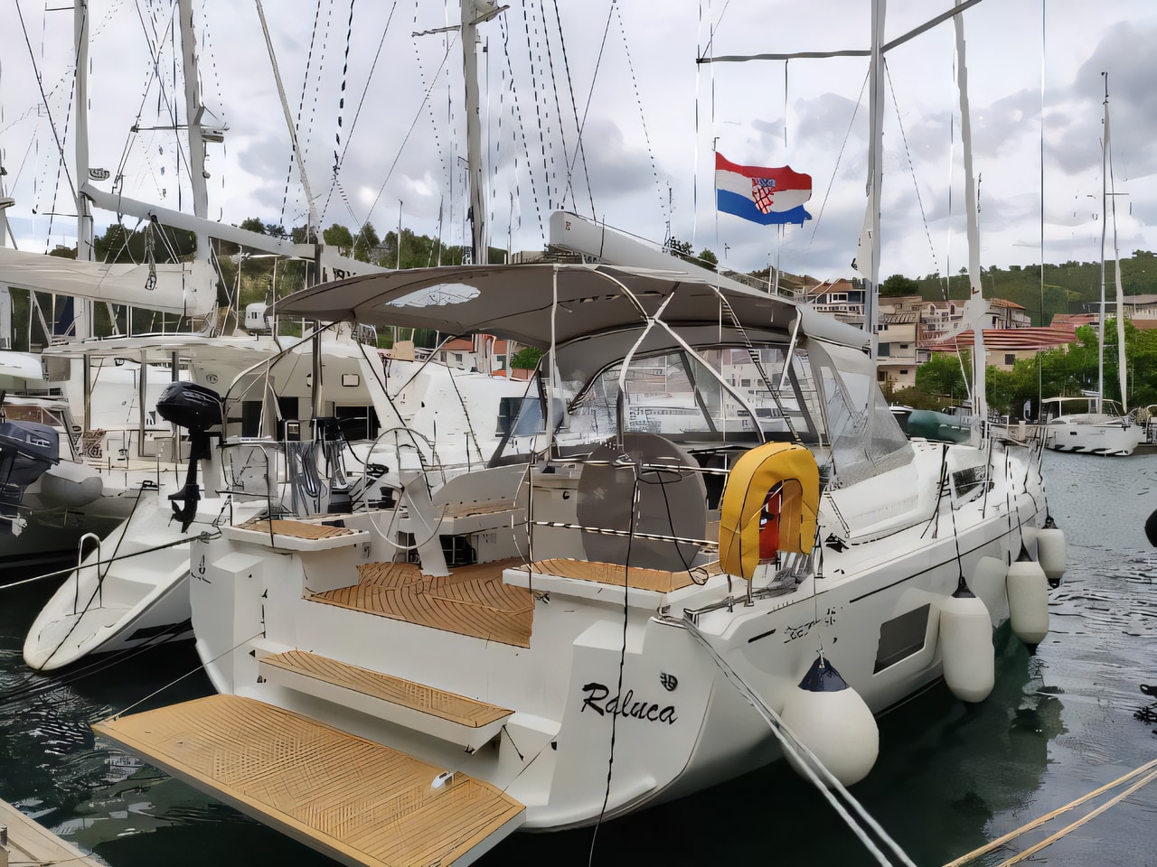 Exterior overview of Oceanis 46.1 sail boat for charter from Adriatic Croatia