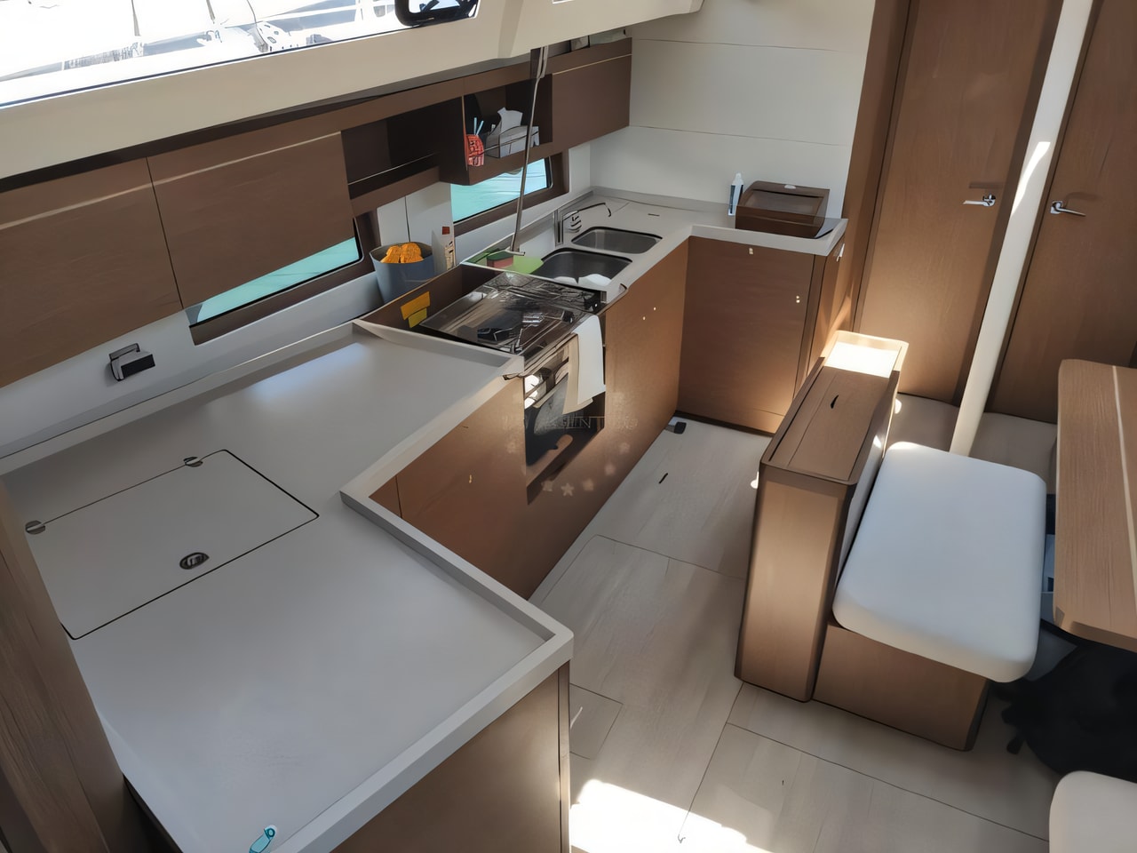 Layout of Oceanis 46.1 sail boat with 4 cabins Croatia yacht charter