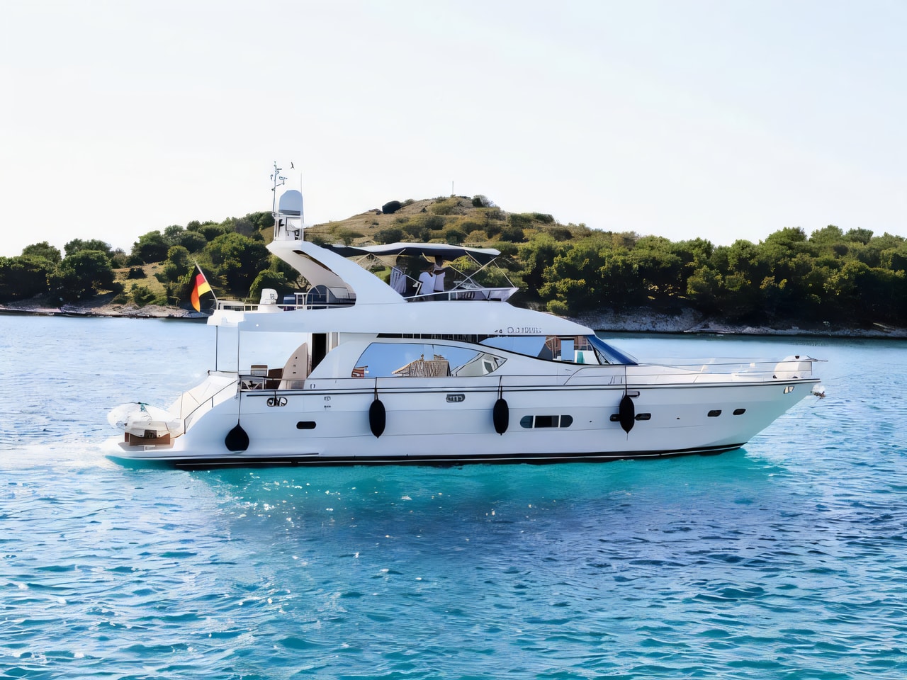 Exterior overview of Yaretti 2210 motoryacht for charter from Split ACI Marina in the Split sailing area Croatia