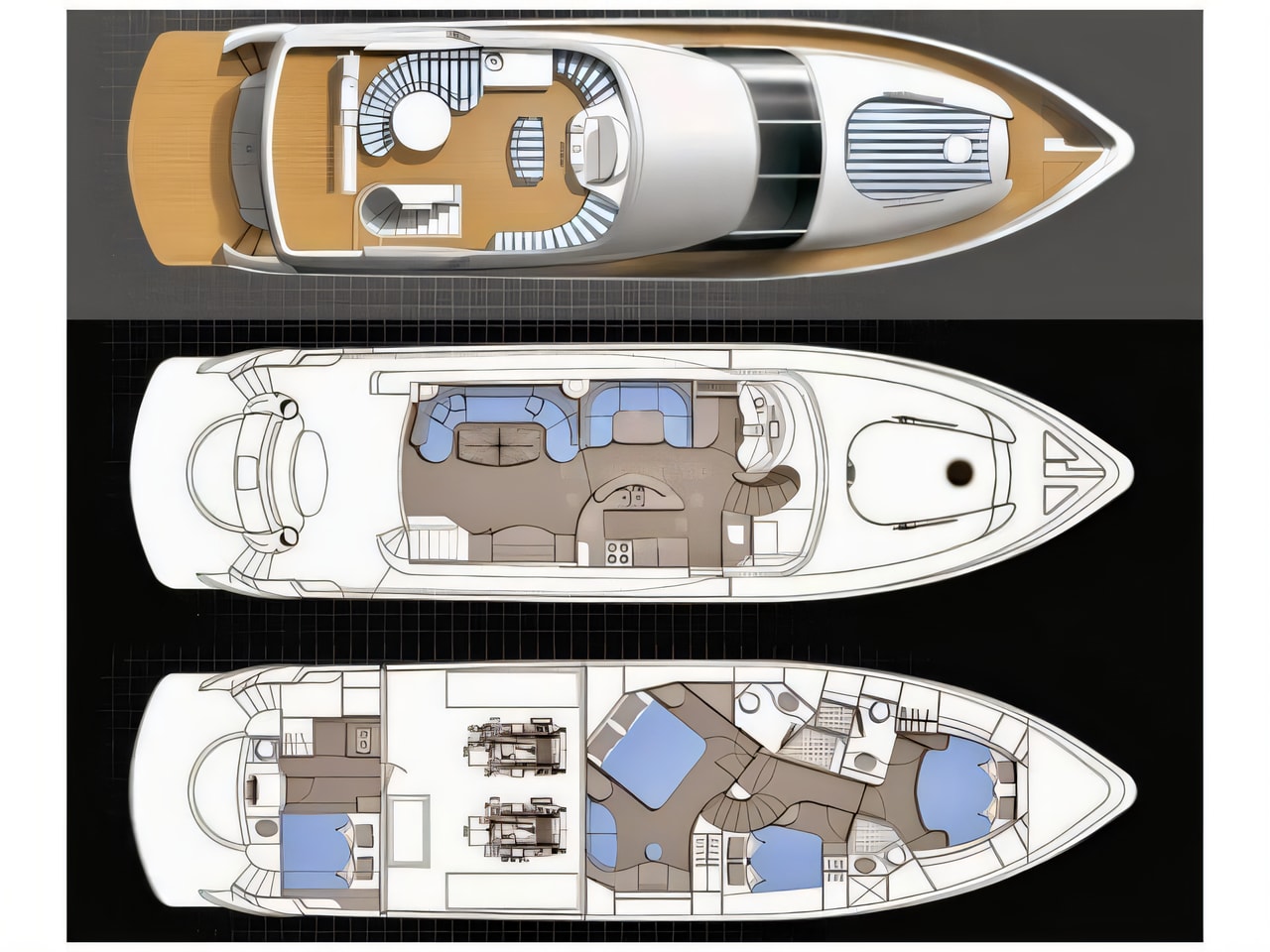 Interior of Yaretti 2210 motoryacht with 3 cabins Croatia yacht charter