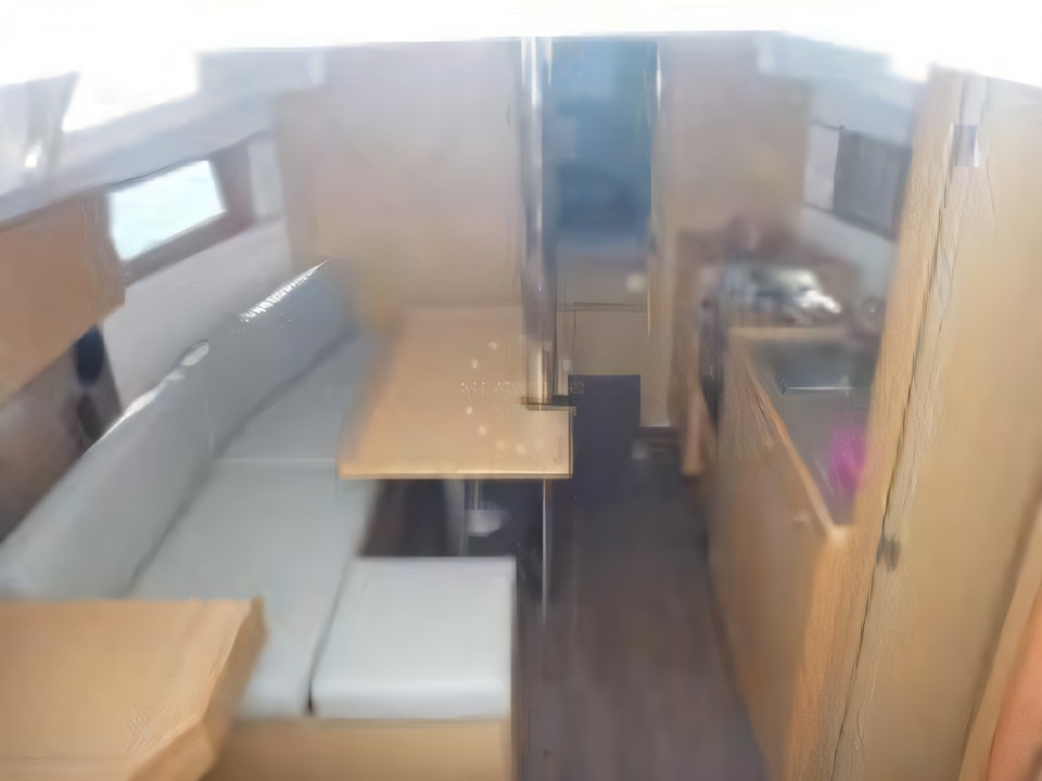 Interior of Oceanis 35 sail boat with 3 cabins Croatia yacht charter