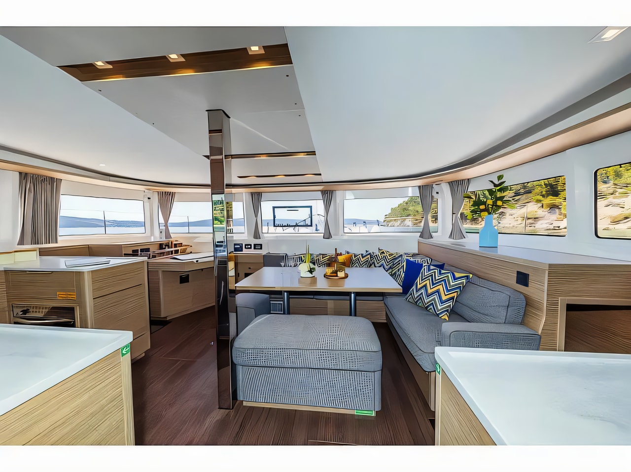 Layout of Lagoon 46 catamaran with 6 cabins Croatia yacht charter