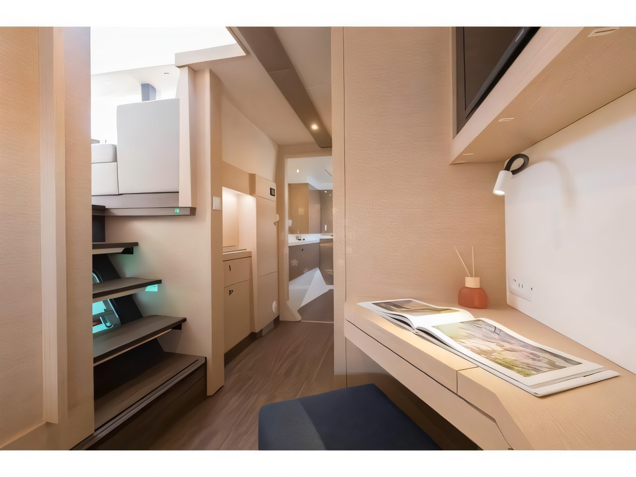 Layout of Astrea 42 catamaran with 6 cabins Croatia yacht charter