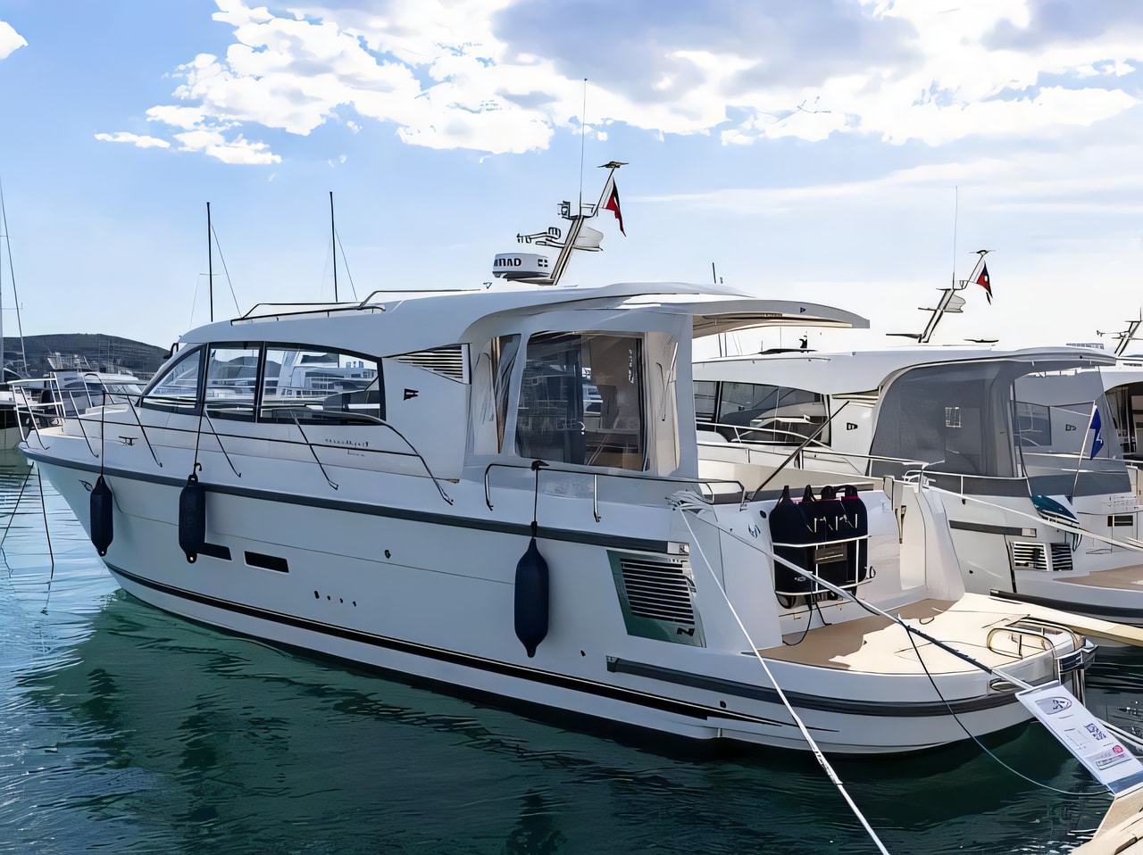 Exterior overview of Nimbus 405 Coupe motor boat for charter from Adriatic Croatia