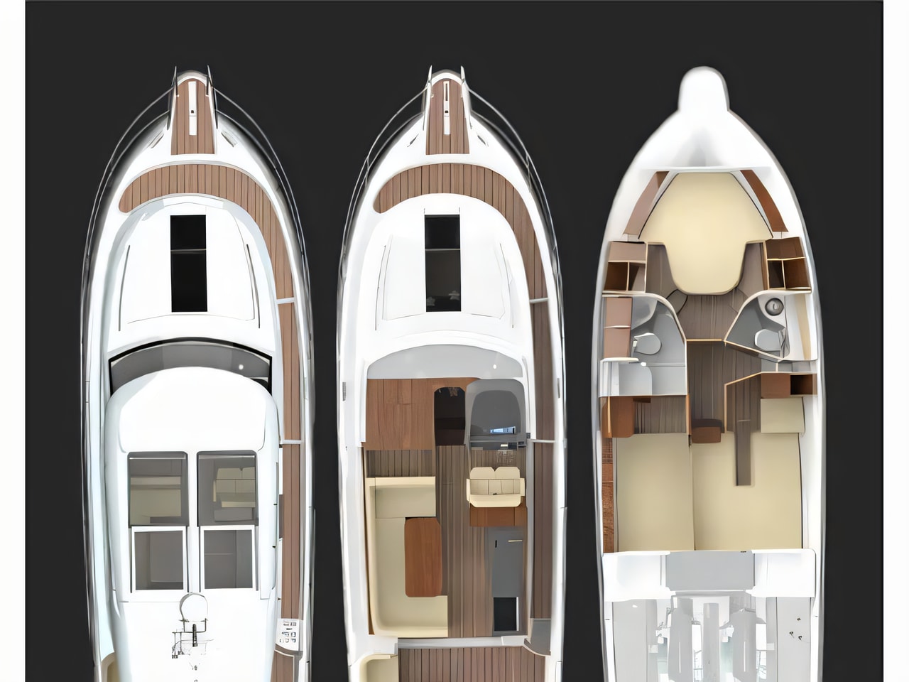 Interior of Nimbus 405 Coupe motor boat with 3 cabins Croatia yacht charter