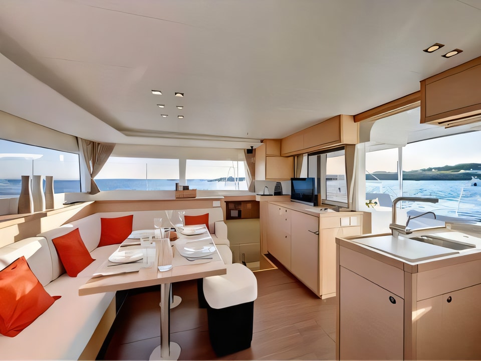 Interior of Lagoon 450 catamaran with 4 cabins Croatia yacht charter