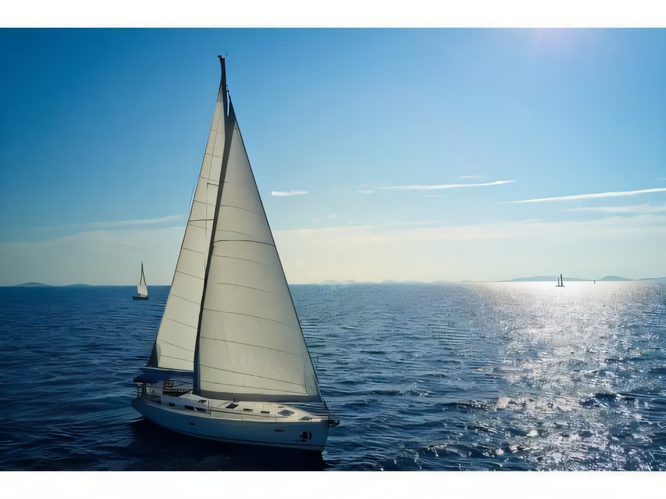 Exterior overview of Bavaria 51 C sail boat for charter from Murter Marina Hramina in the Sibenik sailing area Croatia