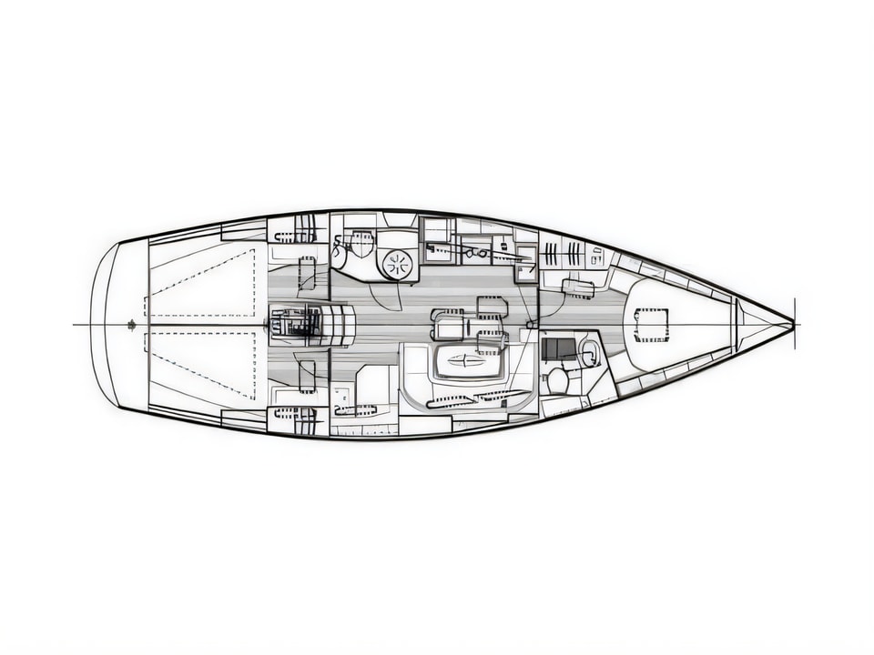 Layout of Bavaria 40 C sail boat with 3 cabins Croatia yacht charter