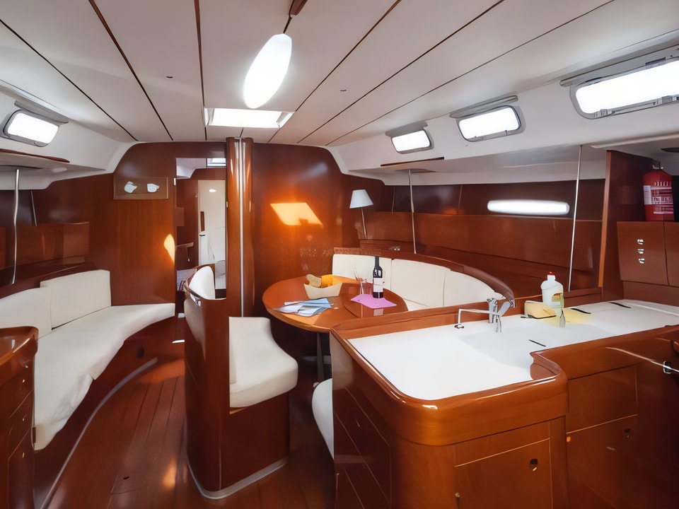 Interior of First 47.7 sail boat with 3 cabins Croatia yacht charter