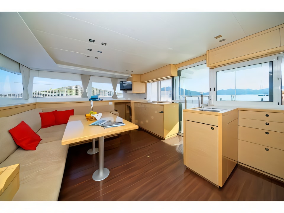 Interior of Lagoon 450 catamaran with 4 cabins Croatia yacht charter