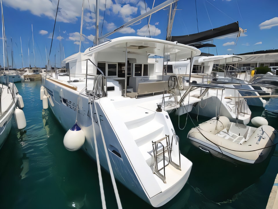 Lagoon 450 Flybridge catamaran for charter from Pirovac / Marina Pirovac Sibenik sailing area Croatia
