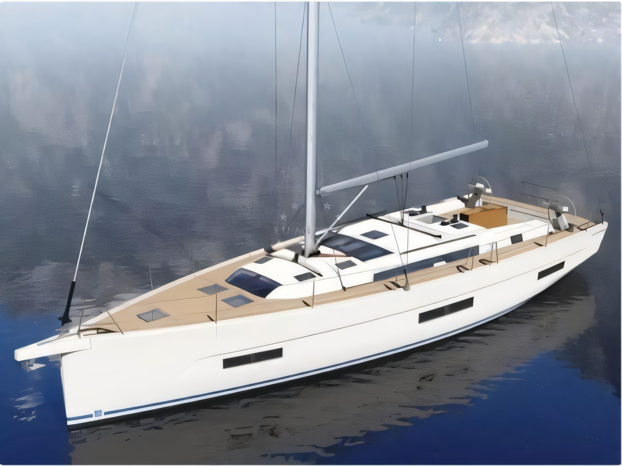 Exterior overview of Dufour 530 sail boat for charter from SCT Marina Trogir in the Split sailing area Croatia