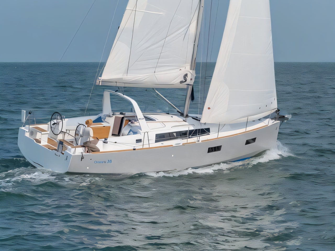 Exterior overview of Oceanis 38.1 sail boat for charter from Dubrovnik ACI Marina in the Dubrovnik sailing area Croatia