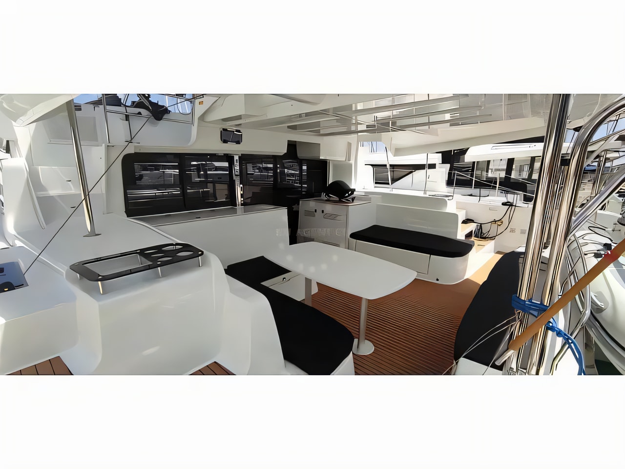 Layout of Lagoon 46 catamaran with 4 cabins Croatia yacht charter