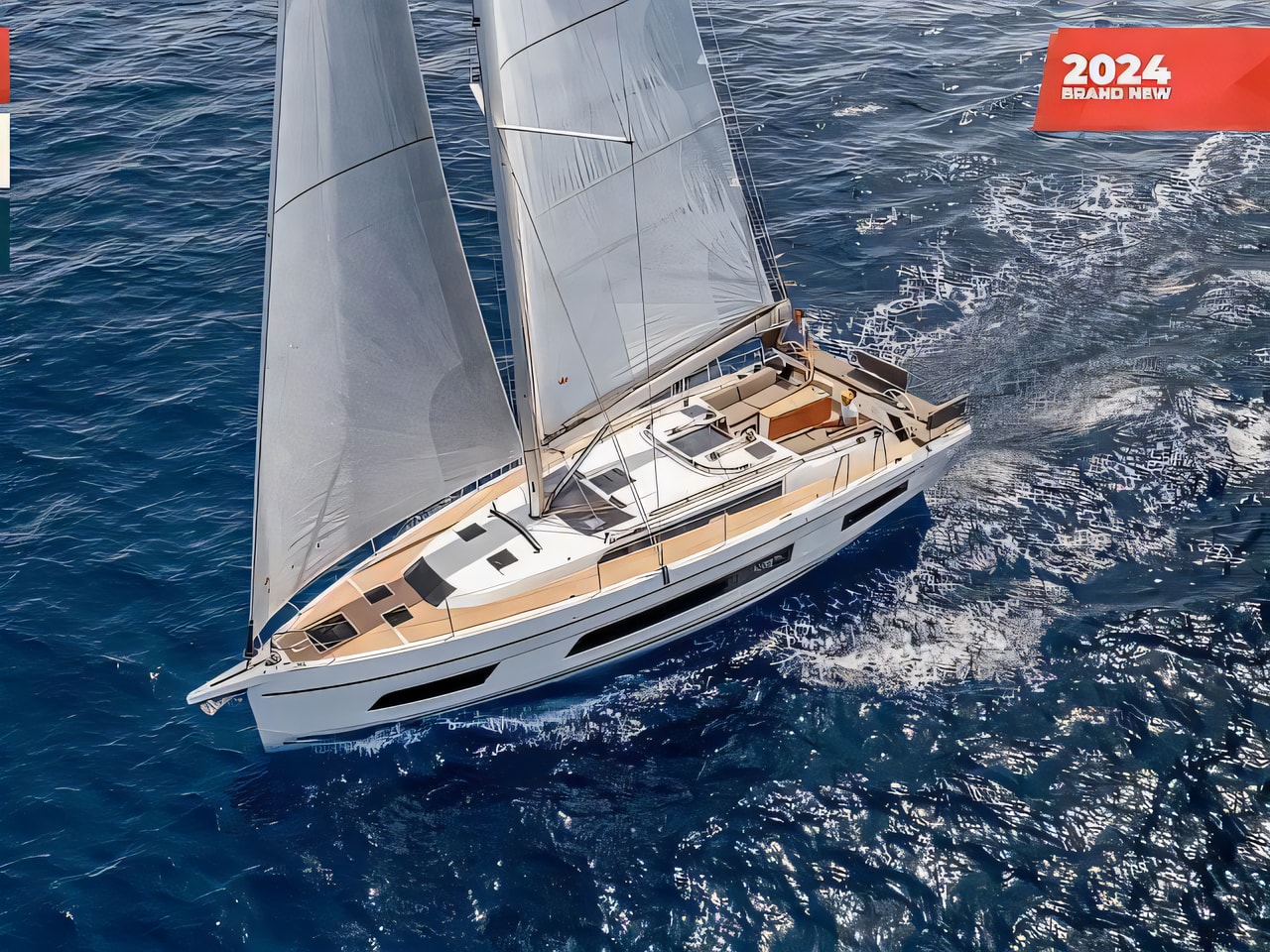 Exterior overview of Dufour 41 sail boat for charter from Rogoznica Marina Frapa in the Sibenik sailing area Croatia