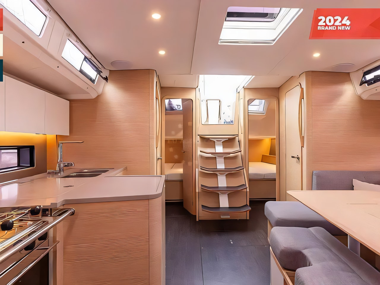 Layout of Dufour 41 sail boat with 3 cabins Croatia yacht charter