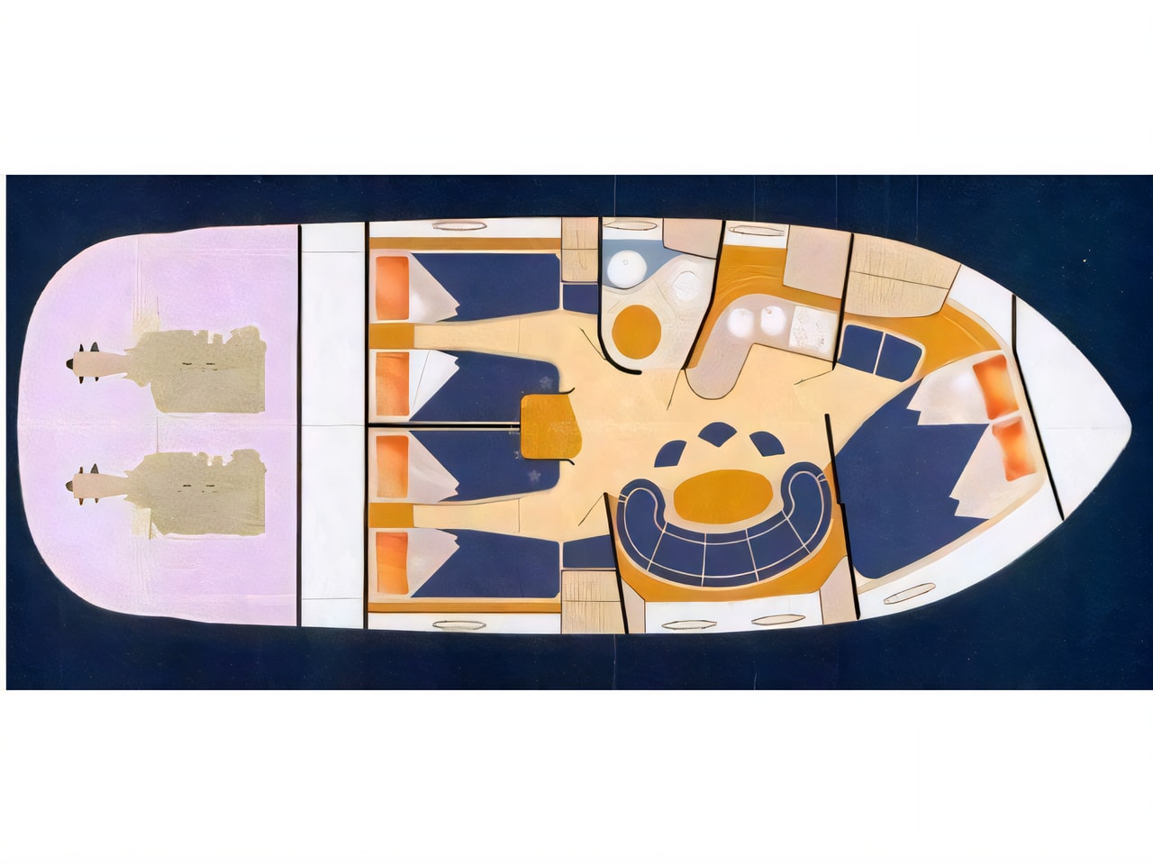 Interior of Salpa 38.5 motor boat with 3 cabins Croatia yacht charter