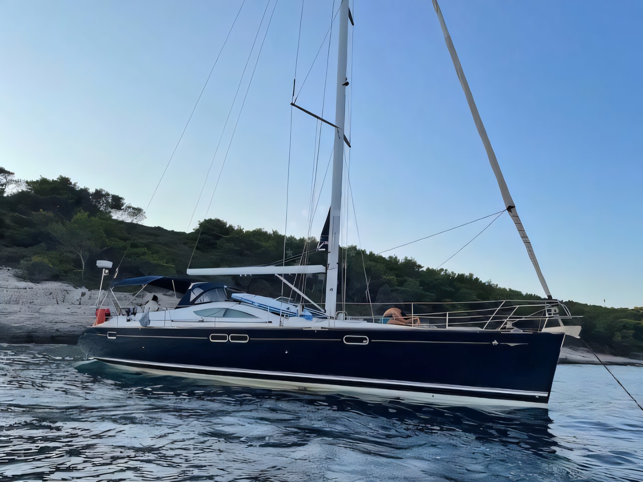 Exterior overview of Sun Odyssey 54DS sail boat for charter from Split Port in the Split sailing area Croatia