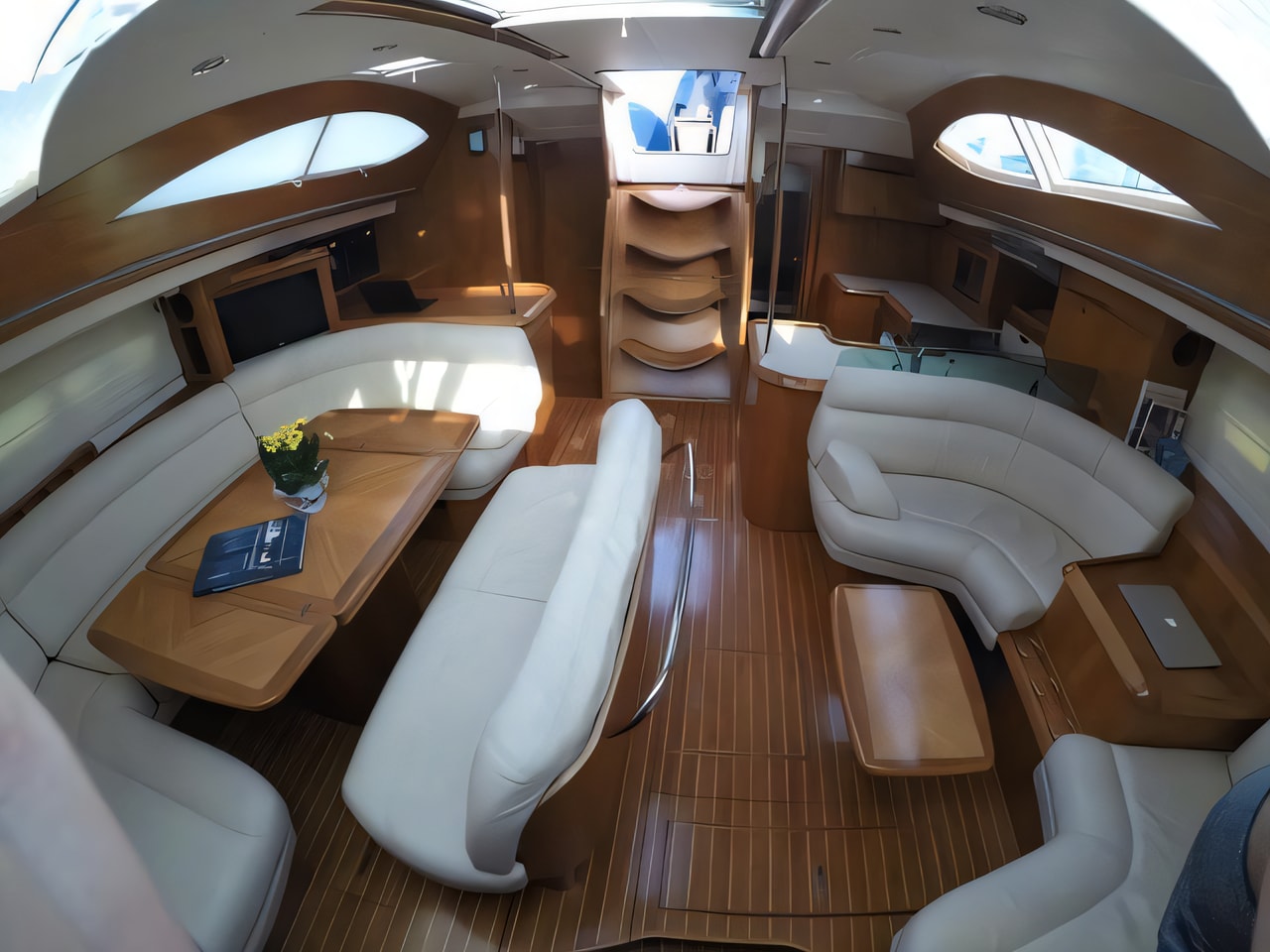Layout of Sun Odyssey 54DS sail boat with 4 cabins Croatia yacht charter