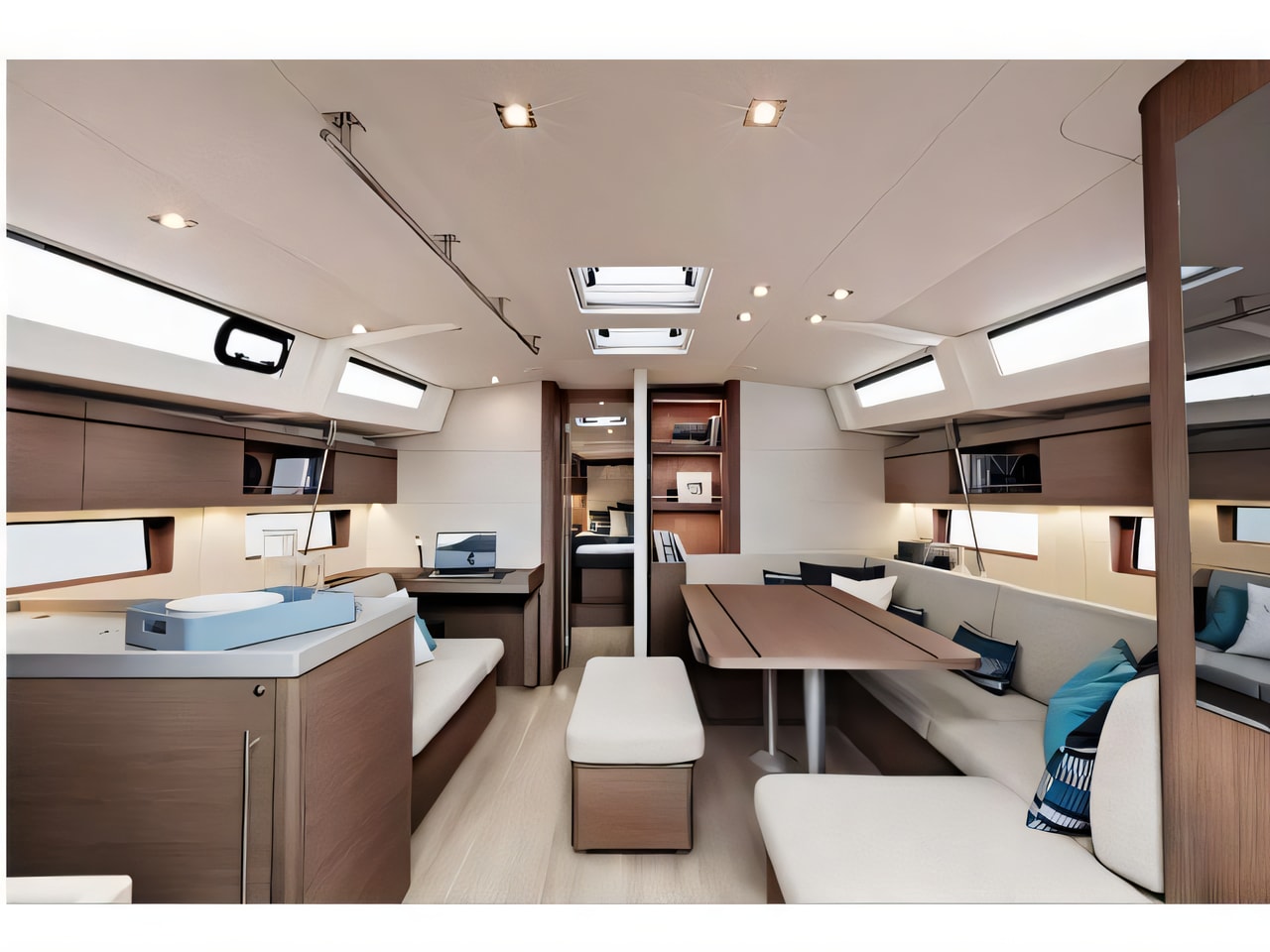 Layout of Oceanis 40.1 sail boat with 4 cabins Croatia yacht charter