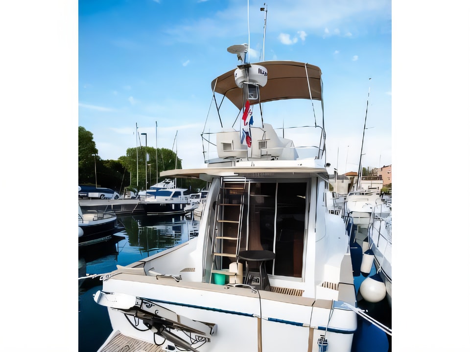 Exterior overview of Antares 10.80 motor boat for charter from Zadar Marina Zadar in the Zadar sailing area Croatia