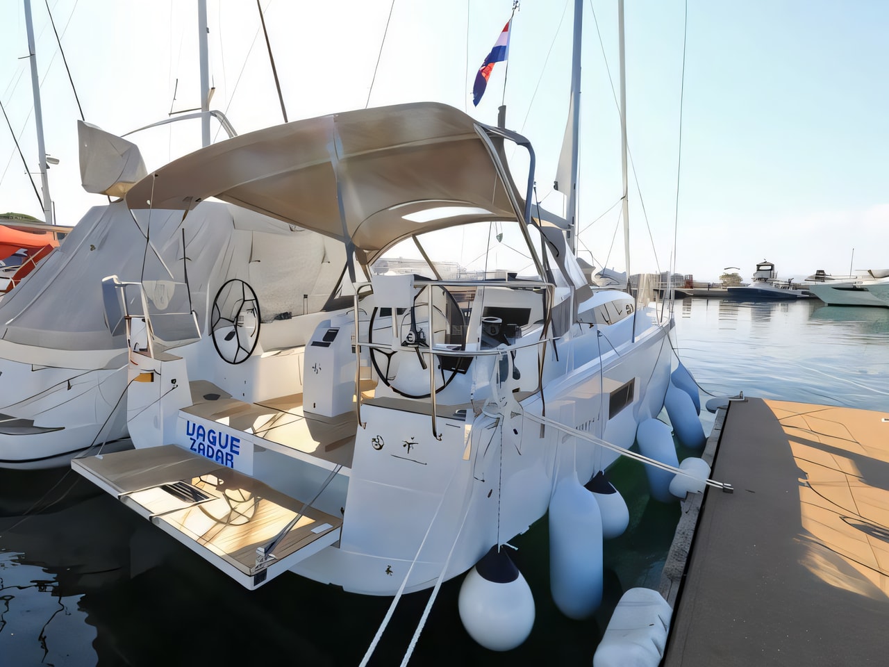 Exterior overview of Sun Odyssey 410 sail boat for charter from Zadar Marina Borik in the Zadar sailing area Croatia