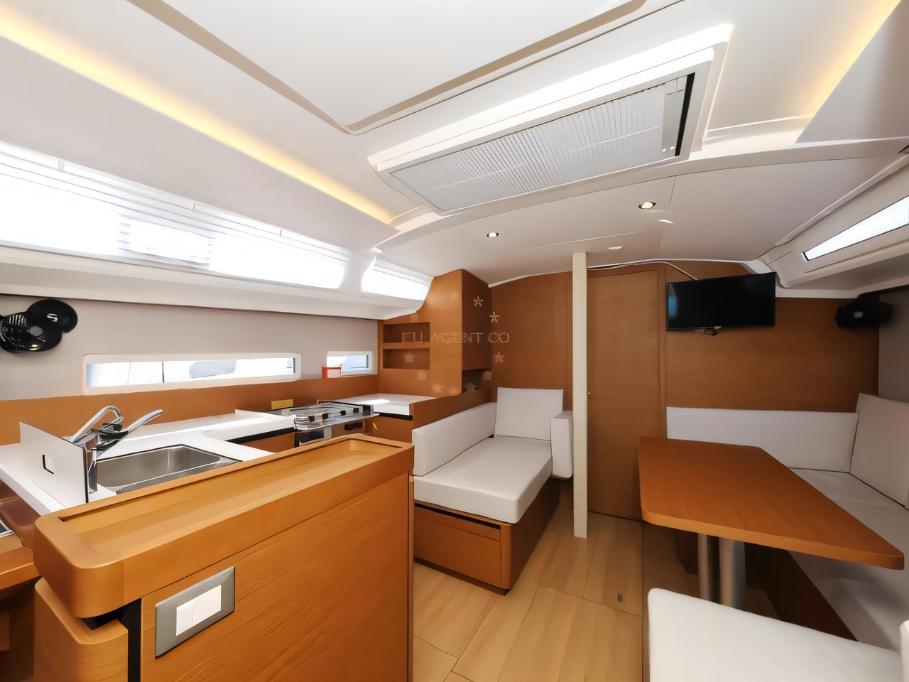Layout of Sun Odyssey 410 sail boat with 3 cabins Croatia yacht charter