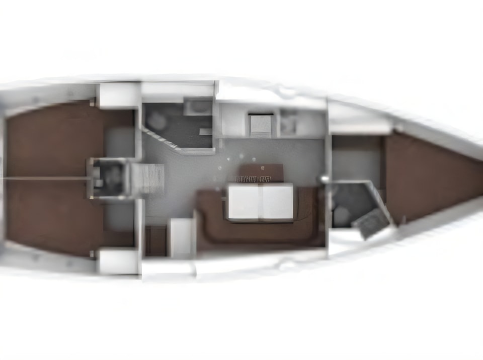 Layout of Bavaria 41 Cruiser sail boat with 3 cabins Croatia yacht charter