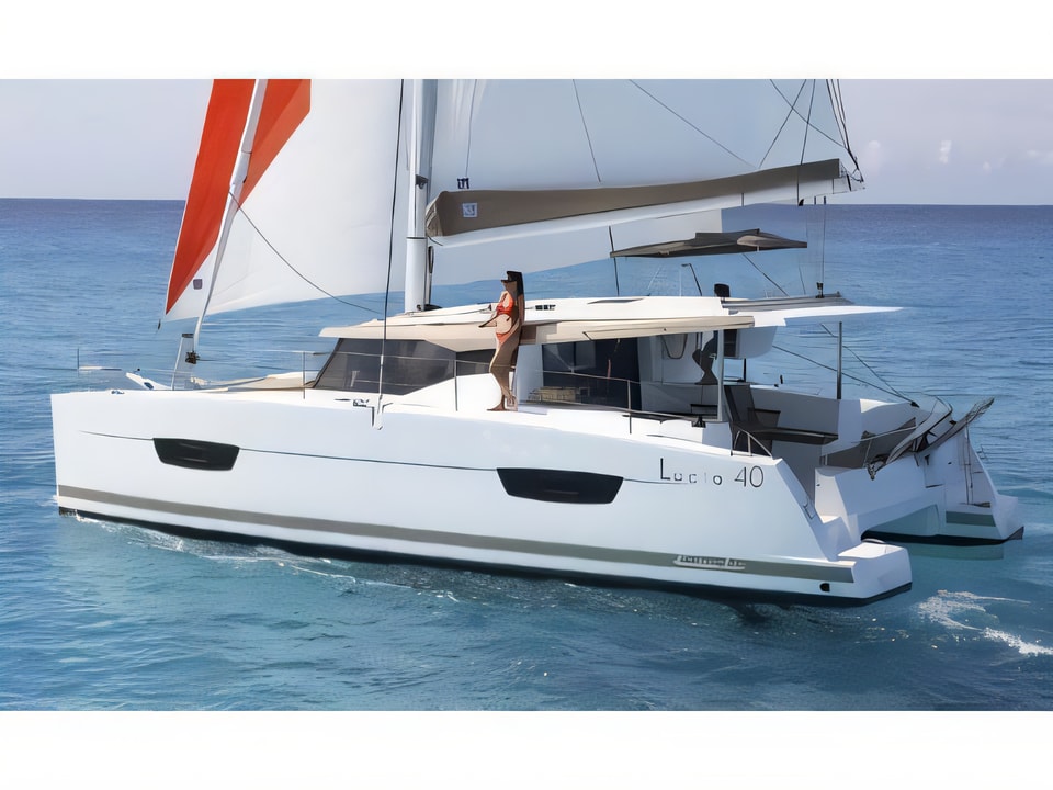 Exterior overview of Fountaine Pajot 40 catamaran for charter from Adriatic Croatia