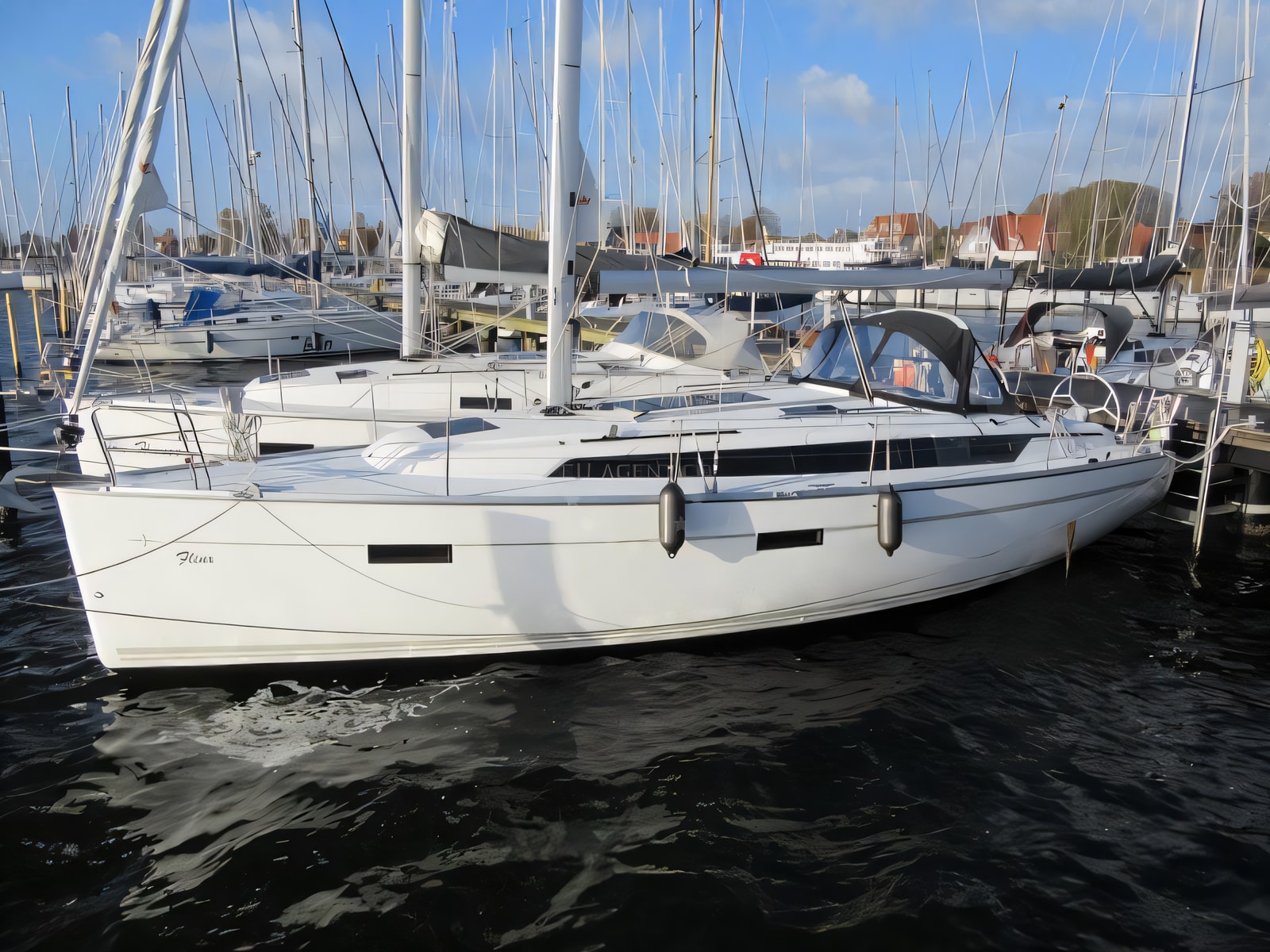 Exterior overview of Bavaria Cruiser 37 sail boat for charter from Murter Marina Betina in the Sibenik sailing area Croatia