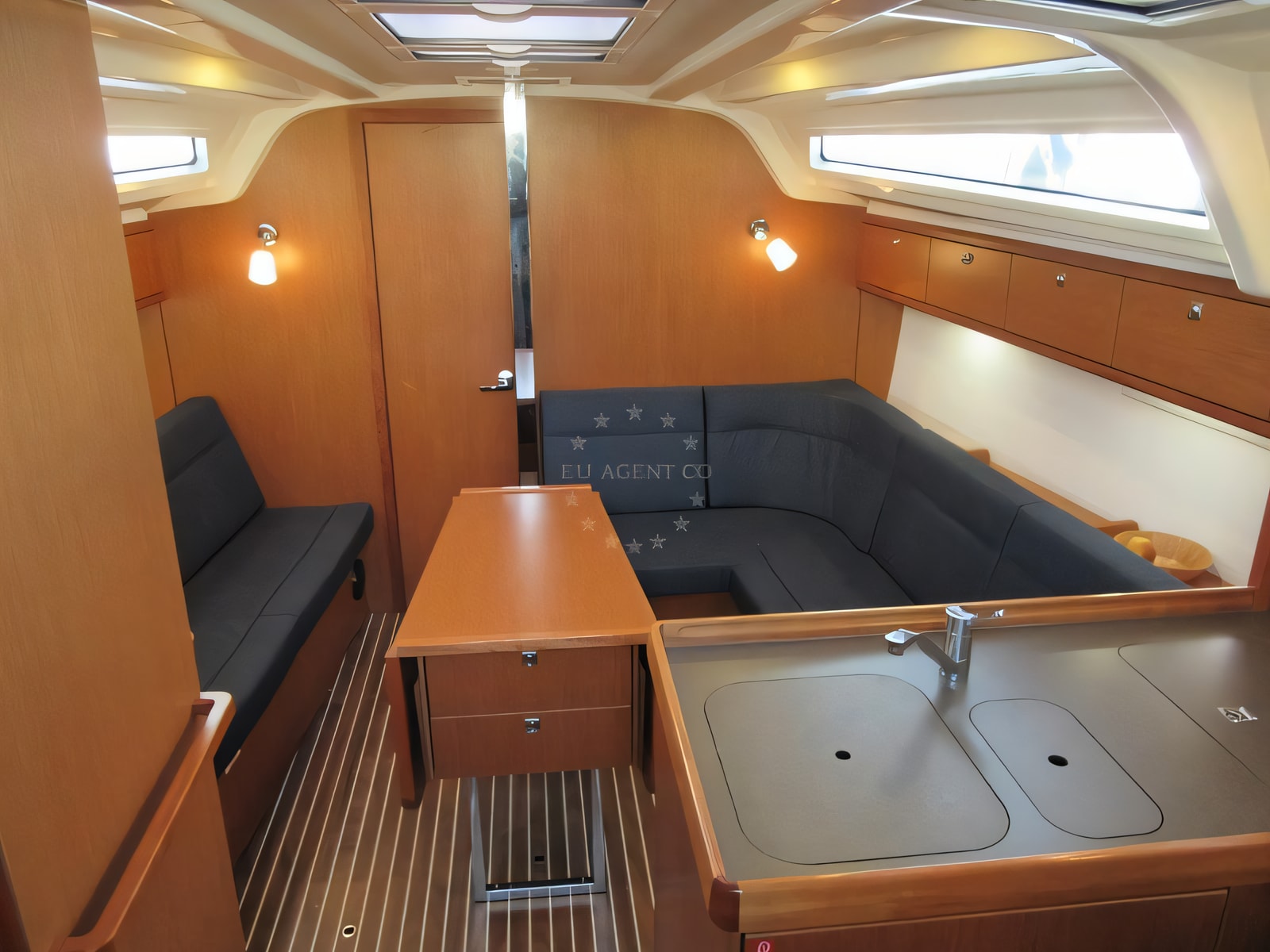 Layout of Bavaria Cruiser 37 sail boat with 3 cabins Croatia yacht charter