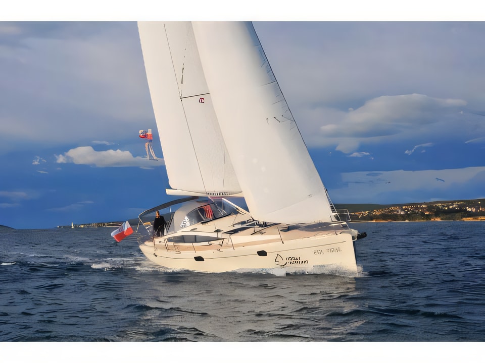 Exterior overview of Delphia 47-4 sail boat for charter from Sibenik Marina Mandalina in the Sibenik sailing area Croatia