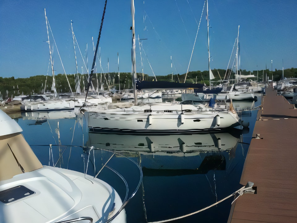 Exterior overview of Bavaria 39 Cruiser sail boat for charter from Trogir ACI Marina in the Split sailing area Croatia