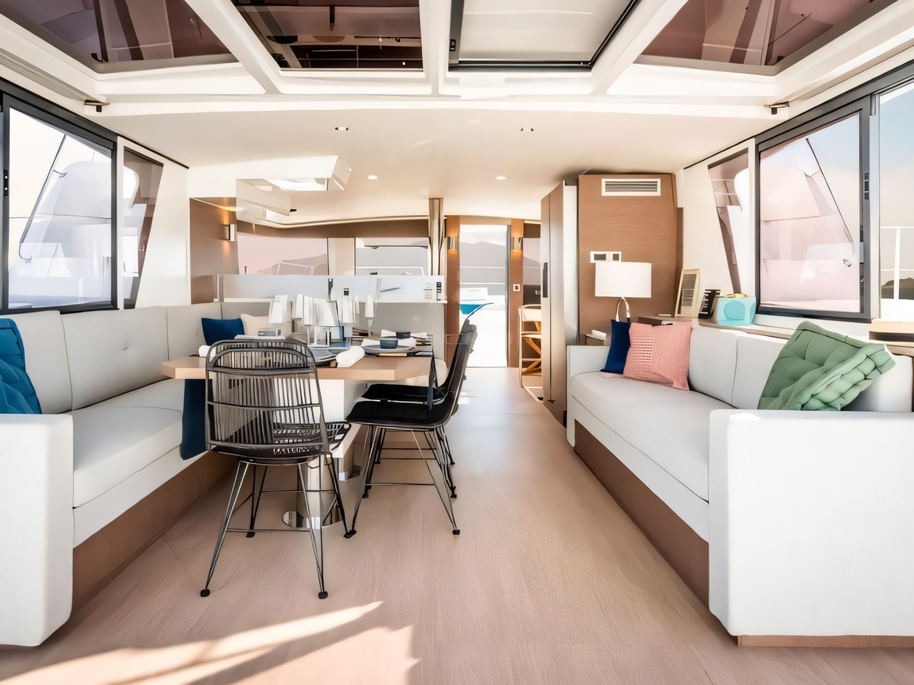 Layout of Bali 4.6 catamaran with 5 cabins Croatia yacht charter
