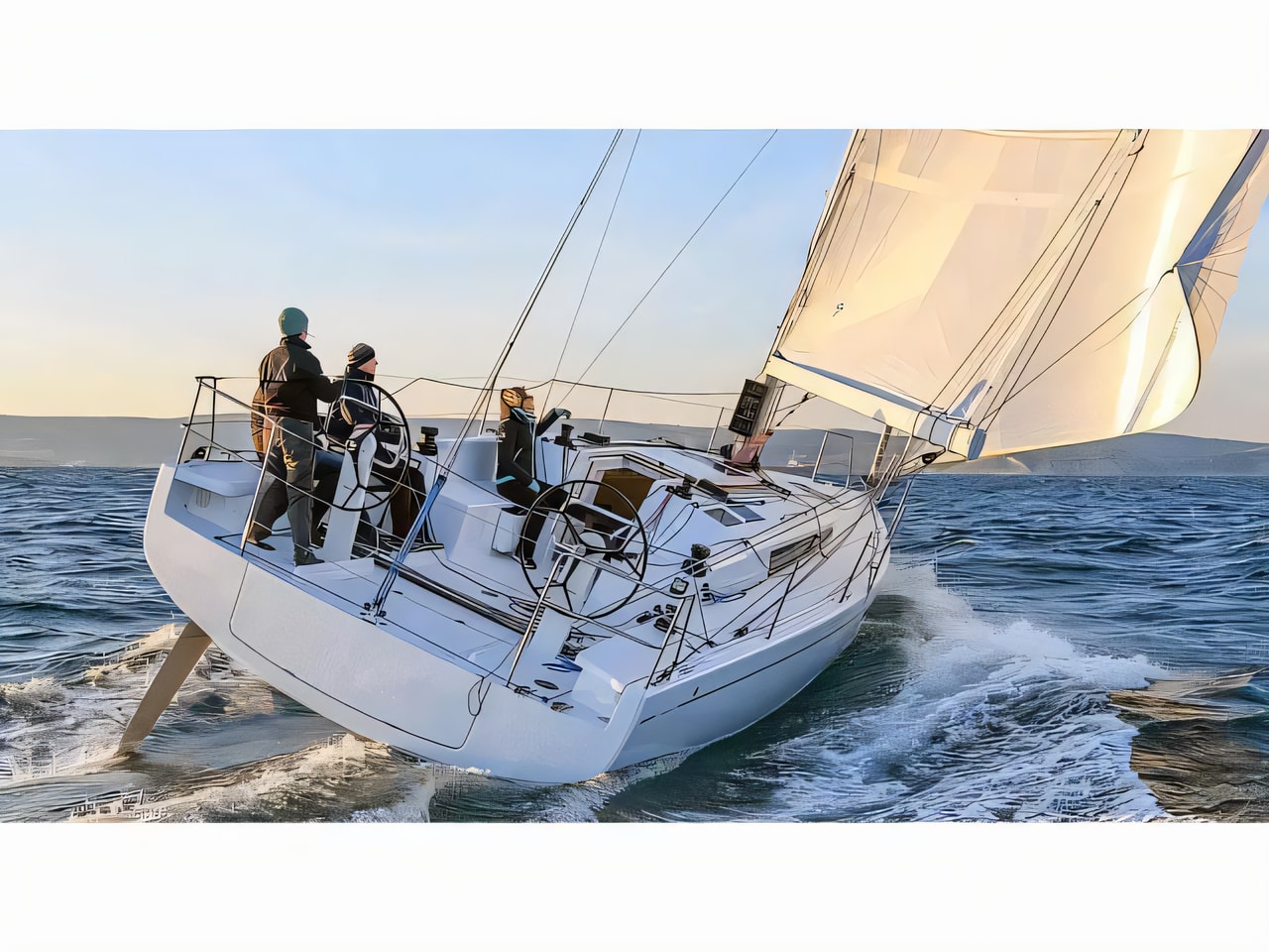 Exterior overview of First 36 sail boat for charter from Split ACI Marina in the Split sailing area Croatia