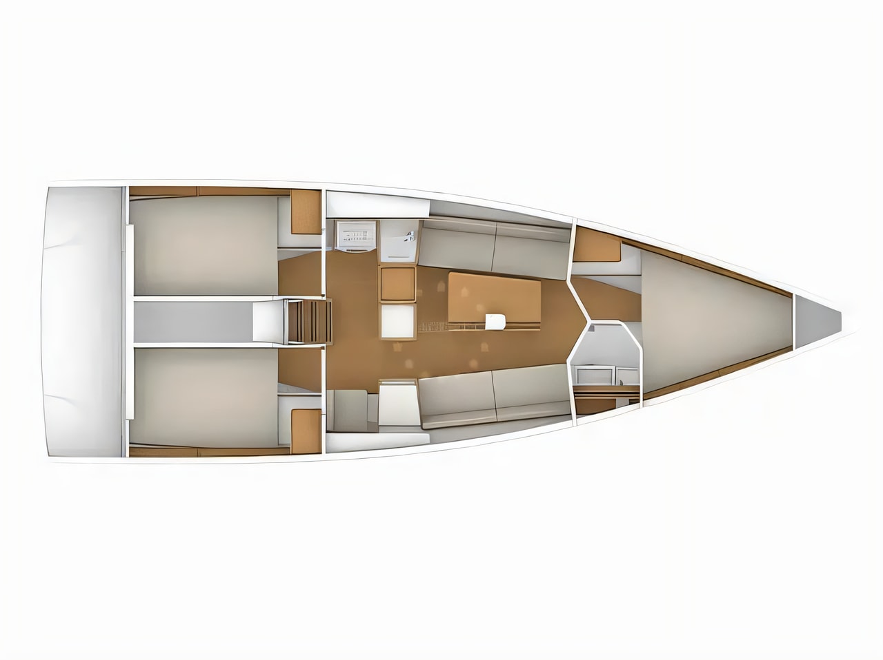 Interior of First 36 sail boat with 3 cabins Croatia yacht charter