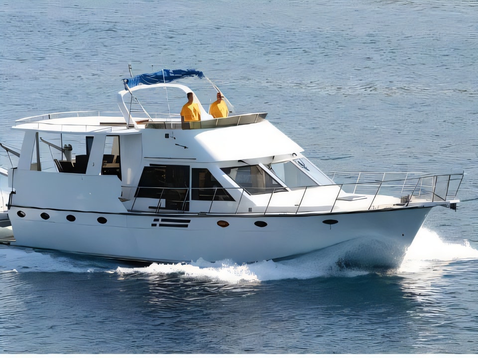 Exterior overview of Staryacht 1940 motoryacht for charter from Primosten Marina Kremik in the Sibenik sailing area Croatia